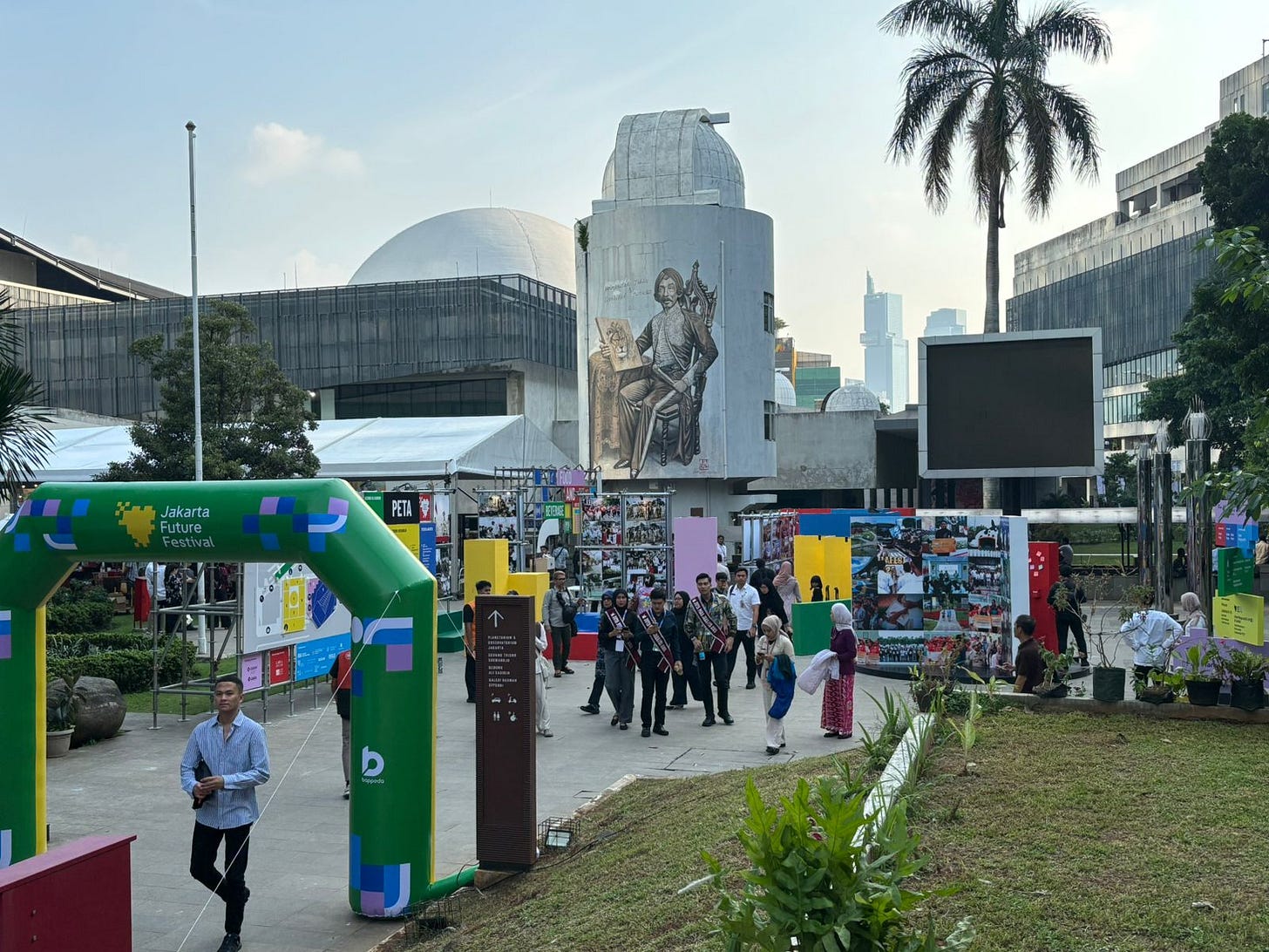 Visitors explore exhibitions and discussion spaces at Jakarta Future Festival 2026, an event focused on resilience, innovation, sustainability, and the future development of Indonesia’s capital city. Visitors explore exhibitions and discussion spaces at Jakarta Future Festival 2026, an event focused on resilience, innovation, sustainability, and the future development of Indonesia’s capital city.
