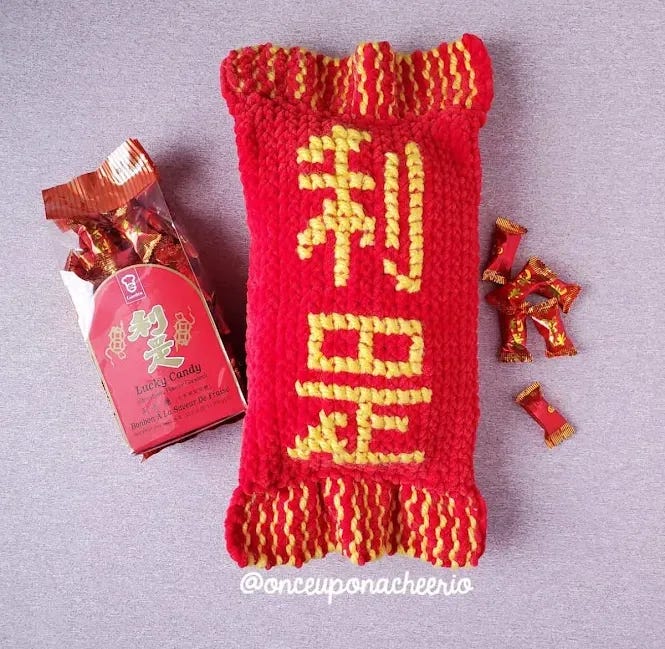 Chinese New Year Crochet Chinese Lucky Candy Lai See Tong