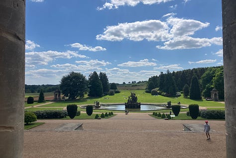 The grand gardens and fountain of Witley Court, an English Heritage property