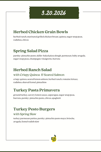 Spring's Here! (A Menu) - by Zoe Barrie