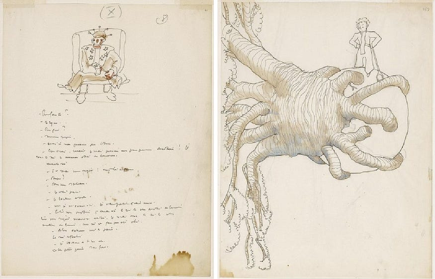 Antoine de Saint Exupery original illustrations