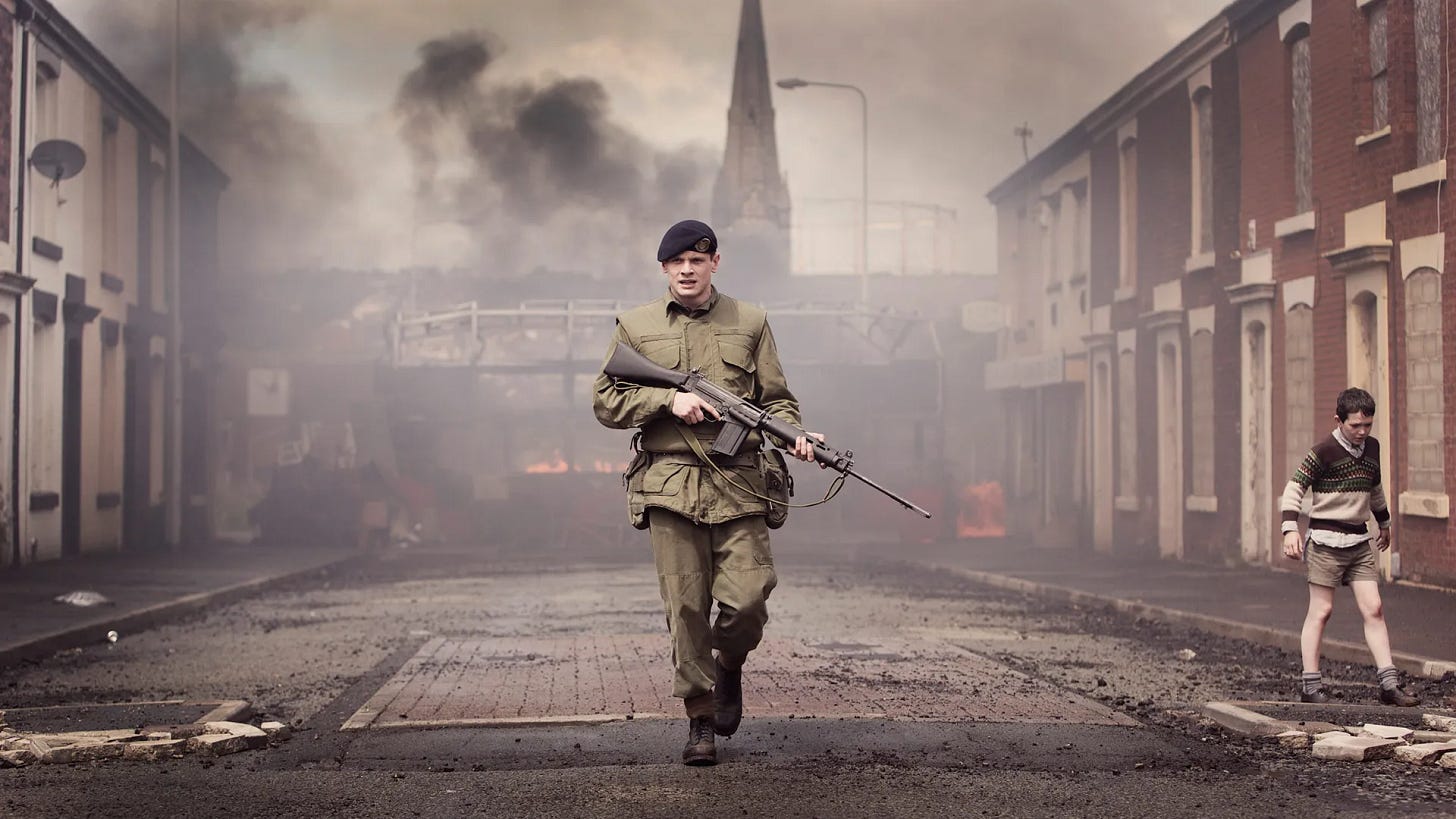 Jack O’Connell in the movie ‘71.