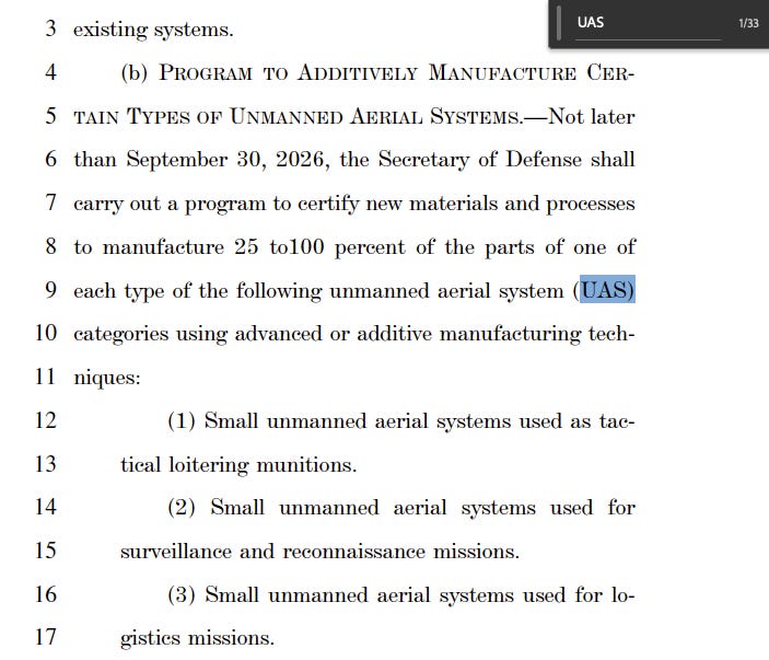 Screengrab of FY2026 NDAA from Congress.gov Screengrab of FY2026 NDAA from Congress.gov