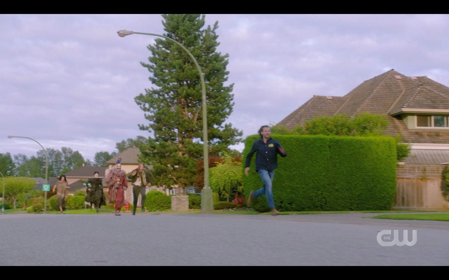 Sam Winchester running for border from Belphigor clown Sam Winchester running for border from Belphigor clown