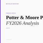 Potter & Moore PLC Update