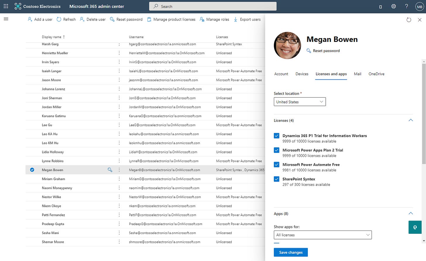 Manage end user accounts, service licensing, and devices on behalf of your employees. Above is the console with the Microsoft 365 admin center used to manage user information and access. Manage end user accounts, service licensing, and devices on behalf of your employees. Above is the console with the Microsoft 365 admin center used to manage user information and access.