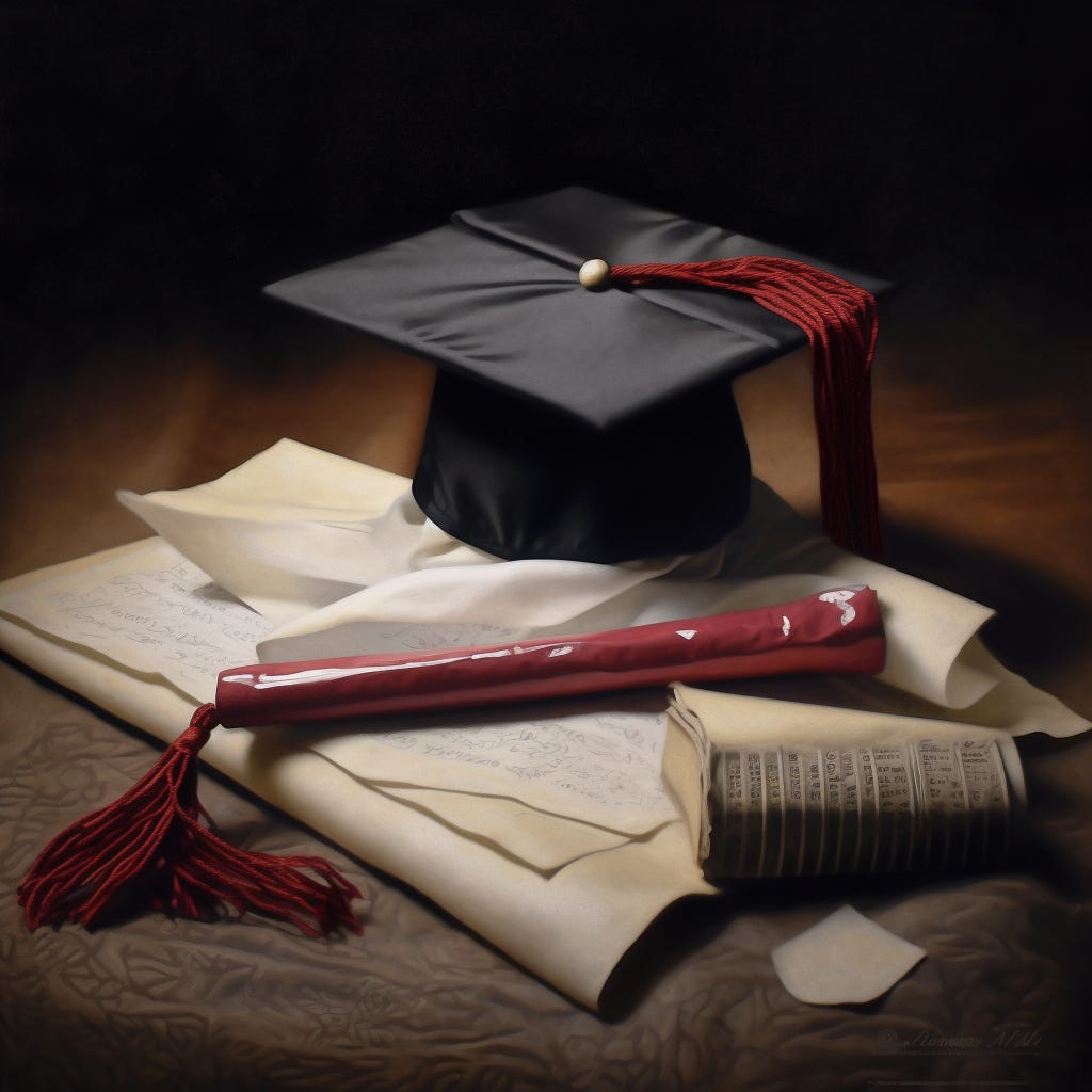 AI genrated image representing a university degree