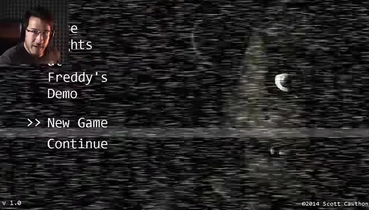 Hello everybody, my name is Markiplier and welcome to Five Nights at  Freddy's, an indie horror game that you guys suggested, in mass, and I saw  that Yamimash played it and said