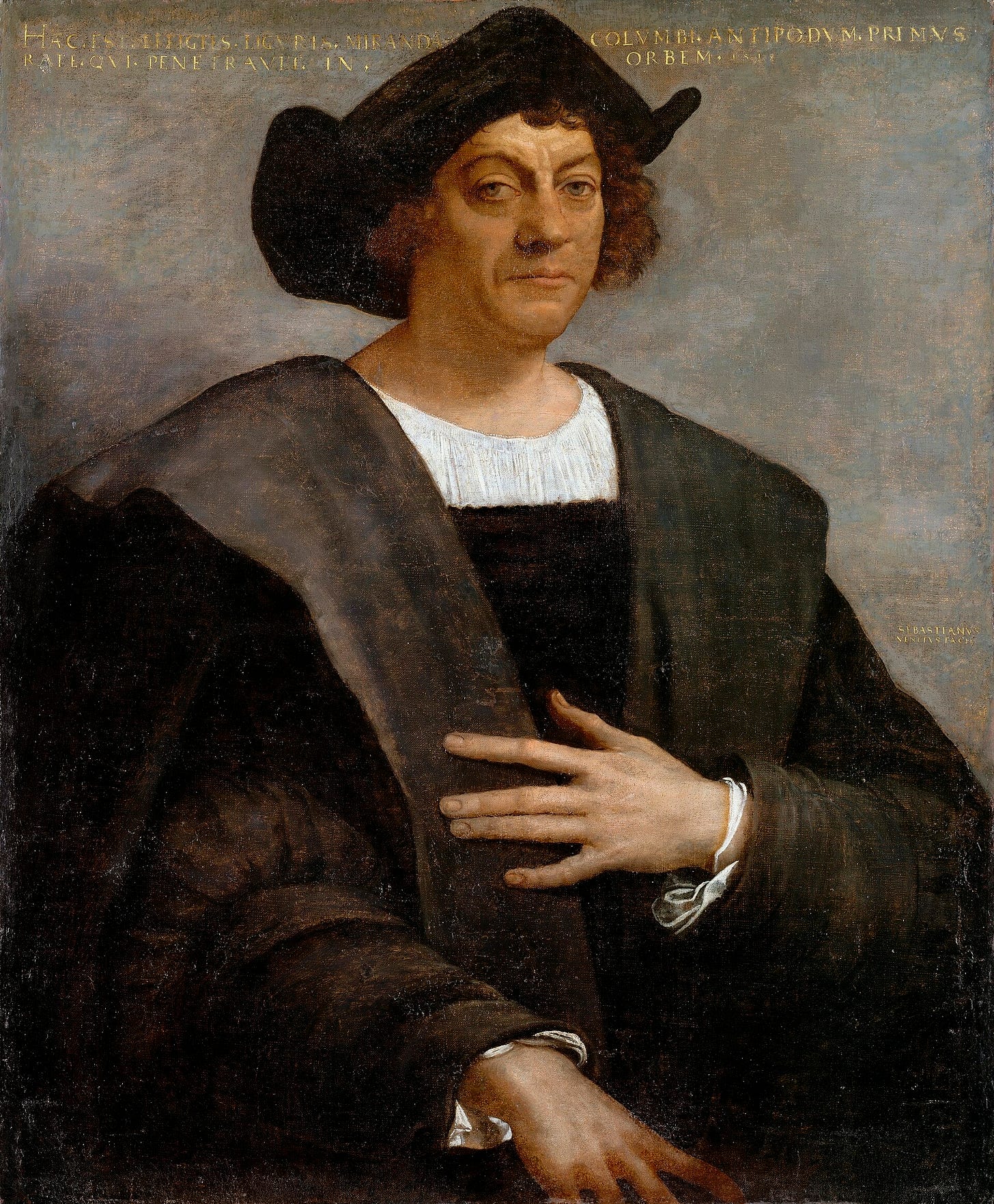 Portrait of a Man, Said to be Christopher Columbus, by Sebastiano del Piombo, 1519 Portrait of a Man, Said to be Christopher Columbus, by Sebastiano del Piombo, 1519