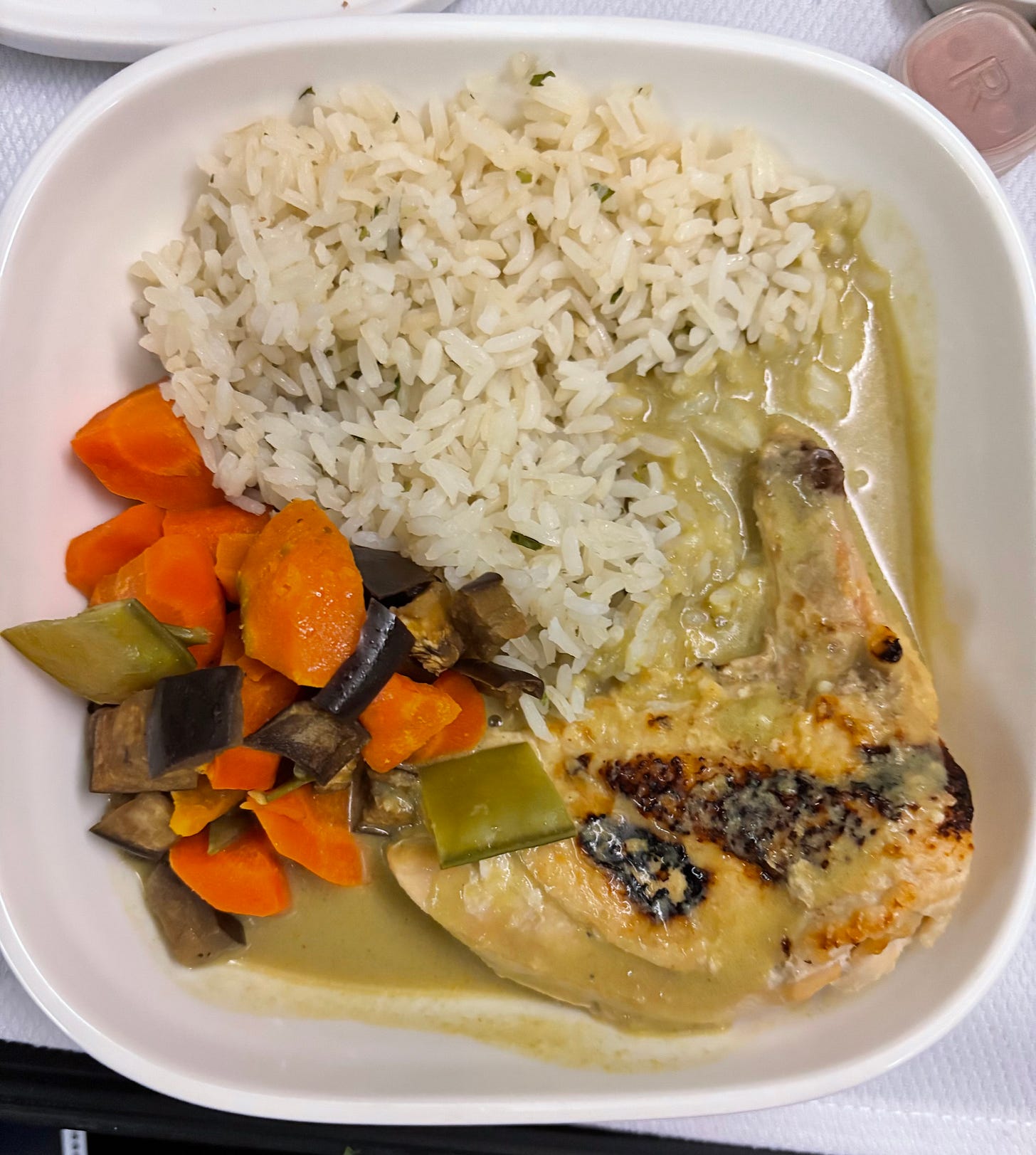 Genuine “Airline Chicken,” as served in United Polaris.