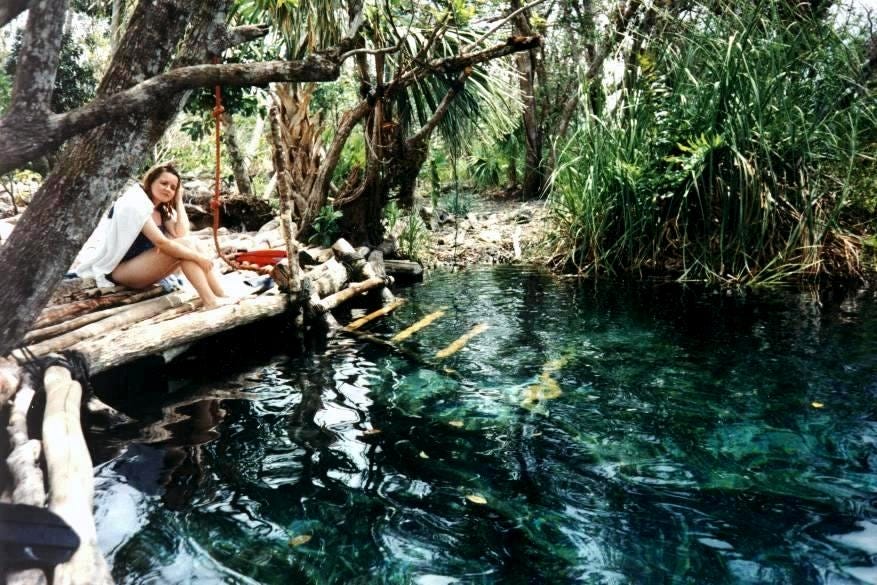 At the Carwash Cenote in 1995