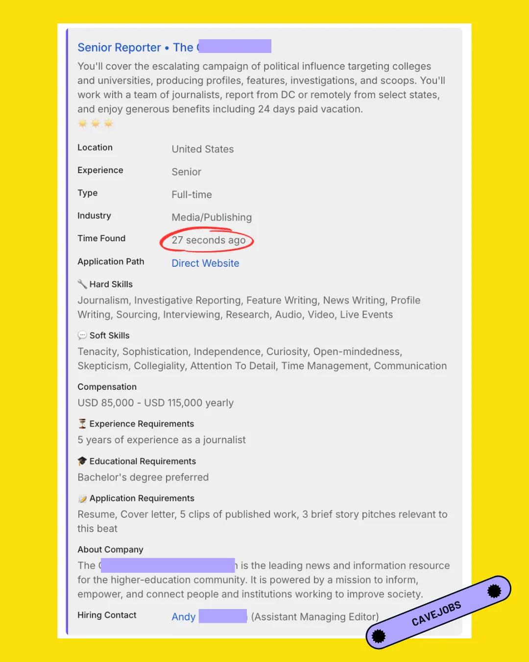 CaveJobs Alerts