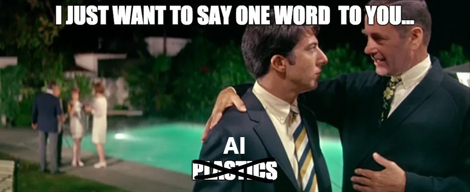Character from The Graduate giving career advice. Character from The Graduate giving career advice.