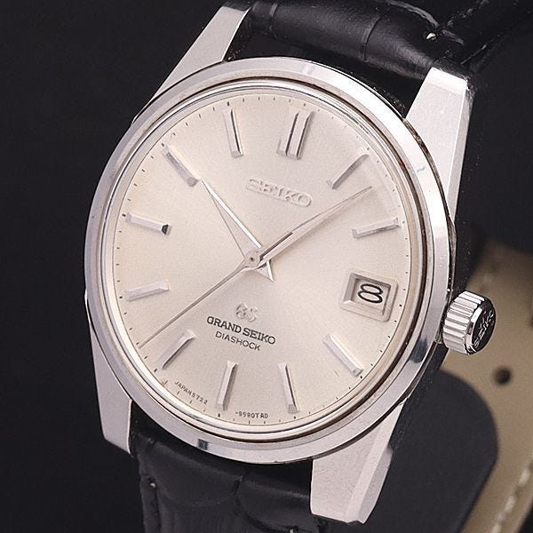 1円 稼働 良品 セイコー 手巻き 5722-9991 グランドセイコー ダイアショック デイト ラウンド シルバー文字盤 メンズ腕時計 5036900YSD
