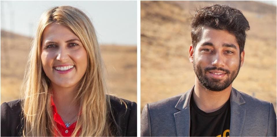 Kaitlyn Albertoli and Vik Chaudhry Headshots