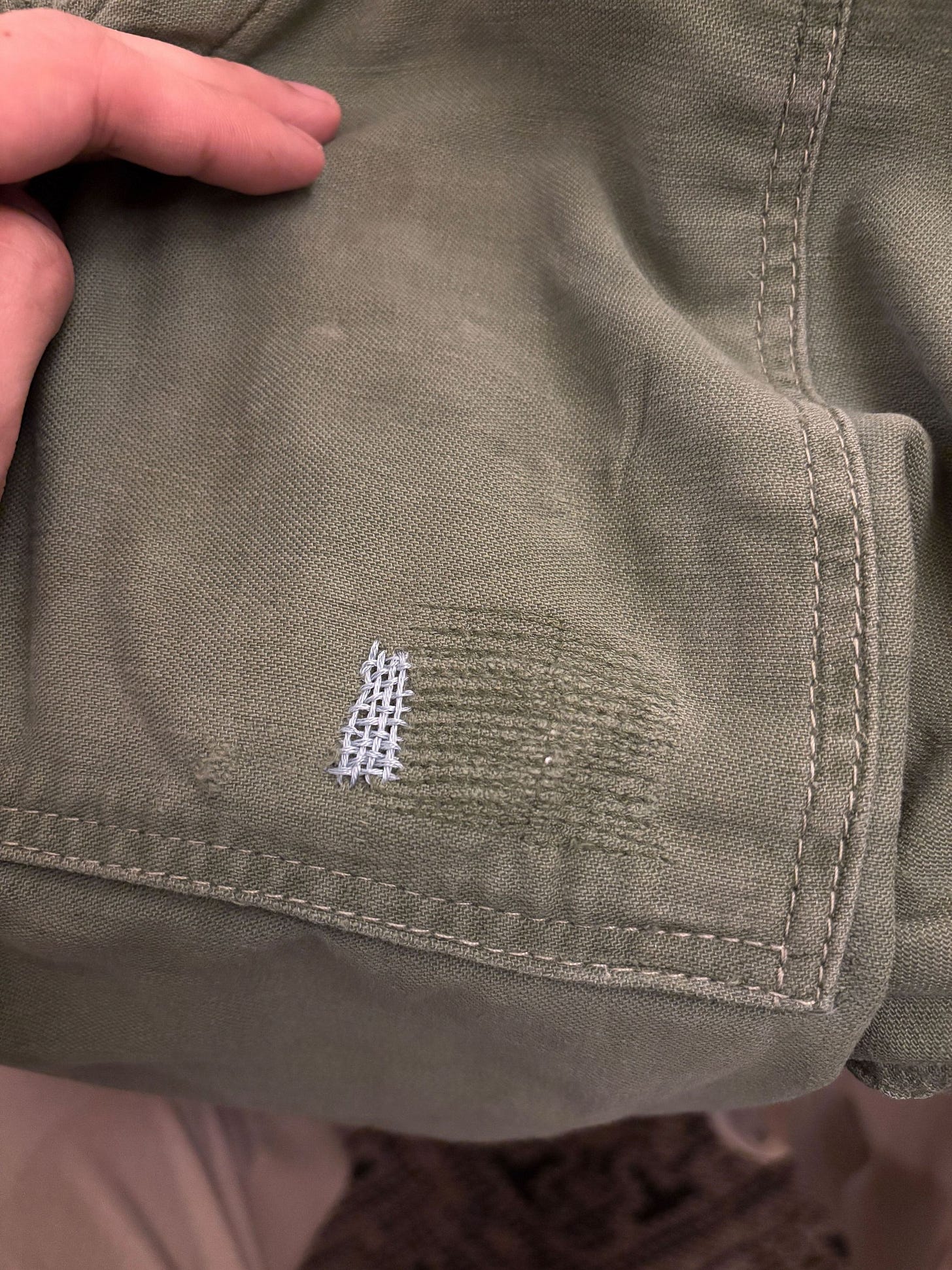 I then tried a contrast stitching for the second hole and I also love the final product!