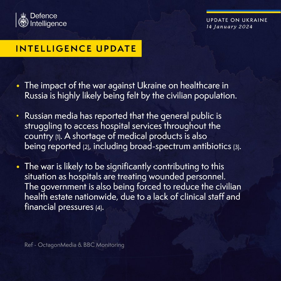 The impact of the war against Ukraine on healthcare in Russia is highly likely being felt by the civilian population.

Russian media has reported that the general public is struggling to access hospital services throughout the country. A shortage of medical products is also being reported, including broad-spectrum antibiotics.

The war is likely to be significantly contributing to this situation as hospitals are treating wounded personnel. The government is also being forced to reduce the civilian health estate nationwide, due to a lack of clinical staff and financial pressures.