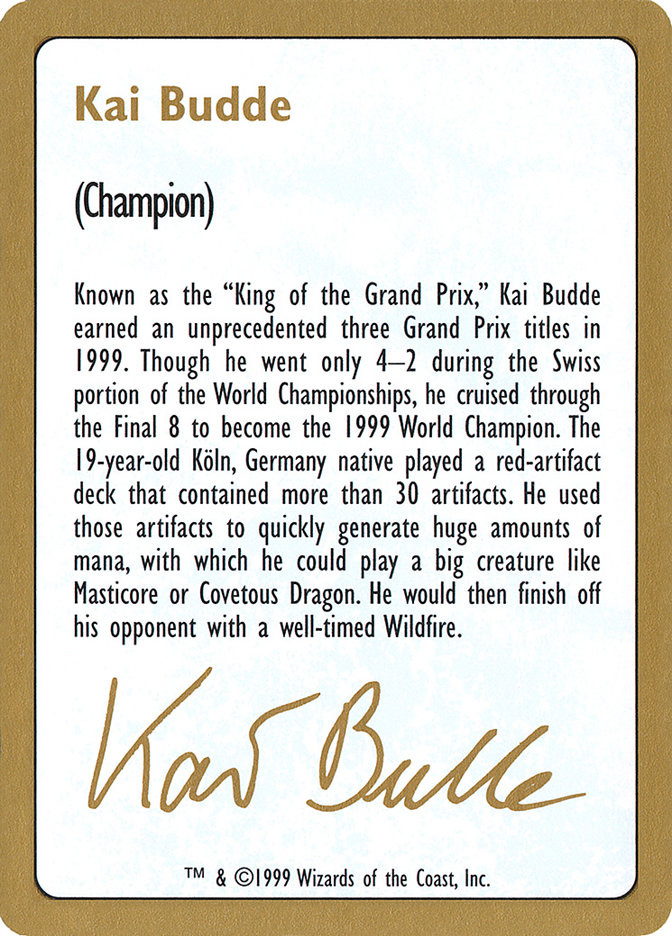 Kai Budde Bio · World Championship Decks 1999 (WC99) #kb0a · Scryfall  Magic: The Gathering Search