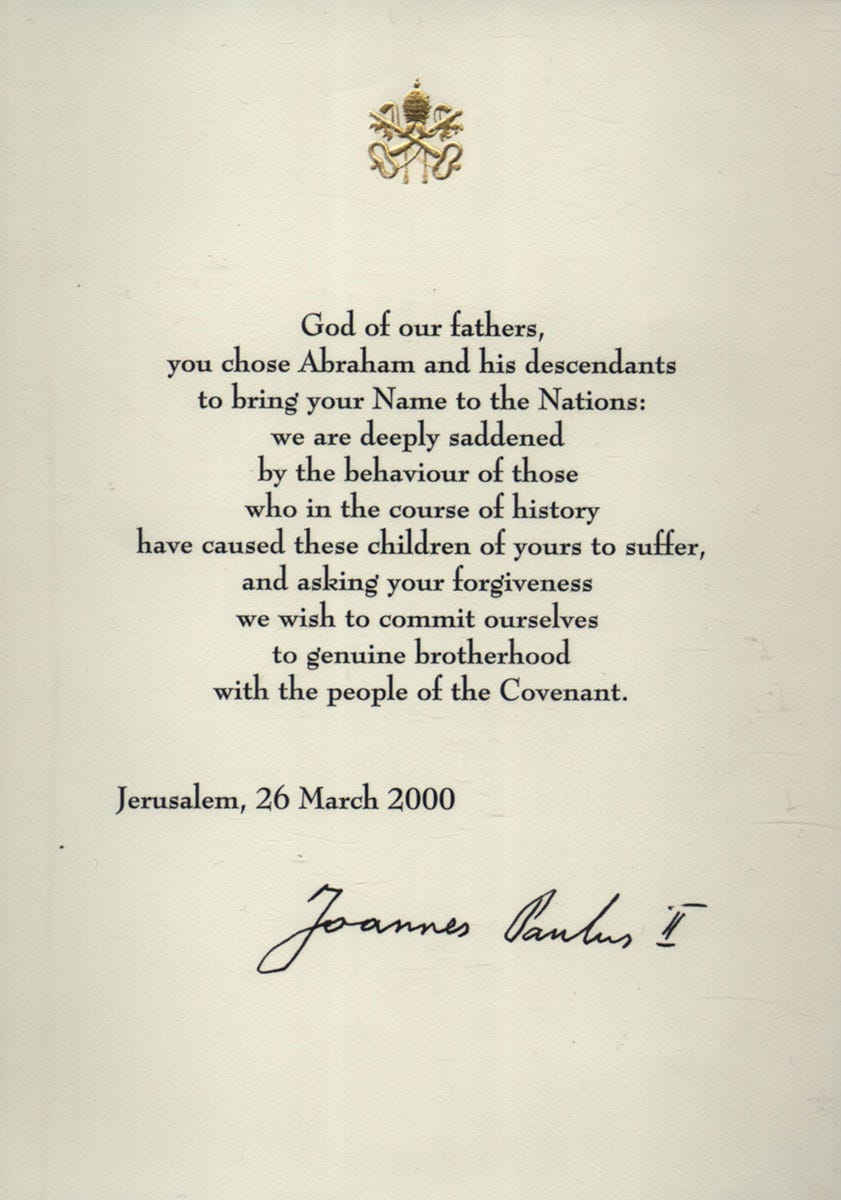 Note that Pope John Paul II placed in the Western Wall, Jerusalem Note that Pope John Paul II placed in the Western Wall, Jerusalem