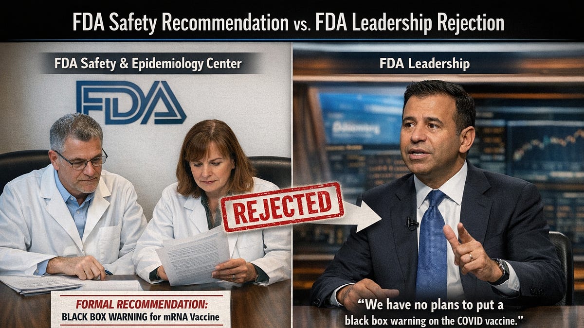 BREAKING: FDA Leadership Refuses to Add Black Box Warning to mRNA Injections—Despite FDA Scientists Recommending It