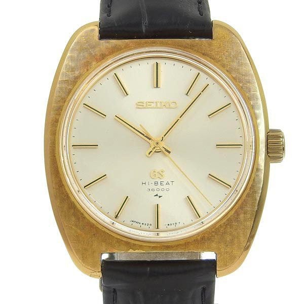 1 yen gg SEIKO Seiko K18YG Grand Seiko high beat men's hand winding wristwatch 4520-8010 67.1g
