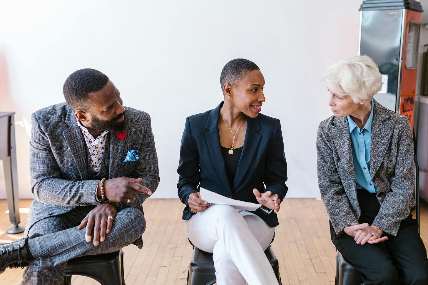 people talking while sitting