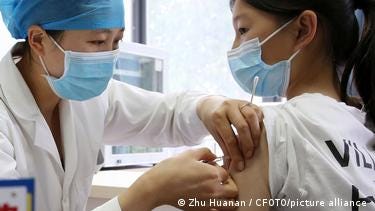 Child getting HPV vaccine Child getting HPV vaccine
