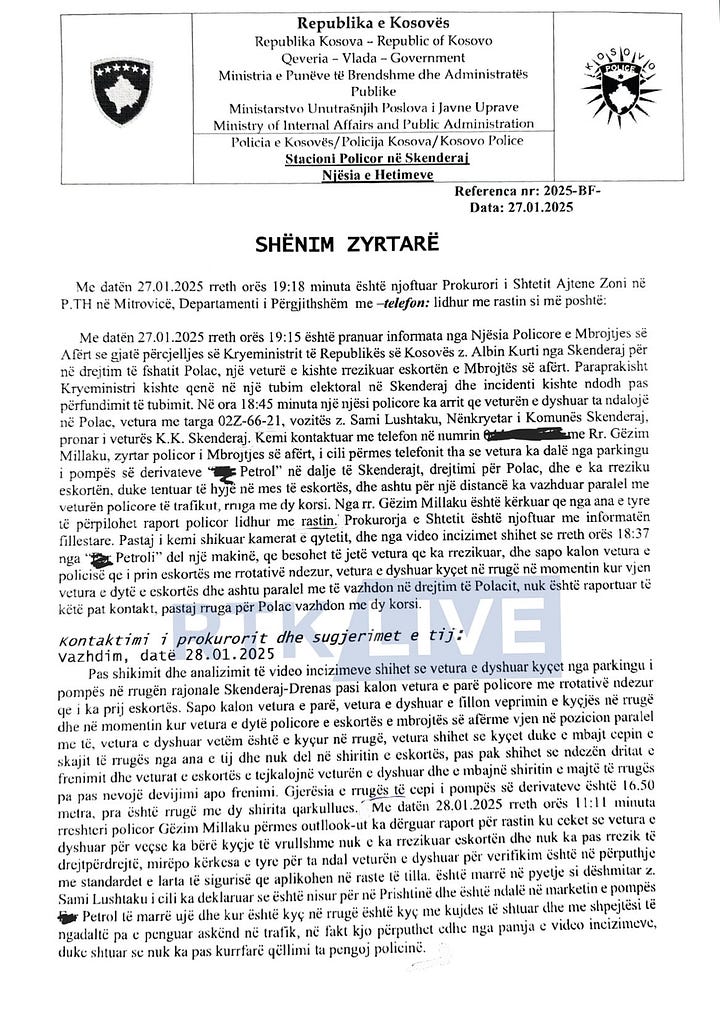 Raporti Policor i publikuar nga RTK