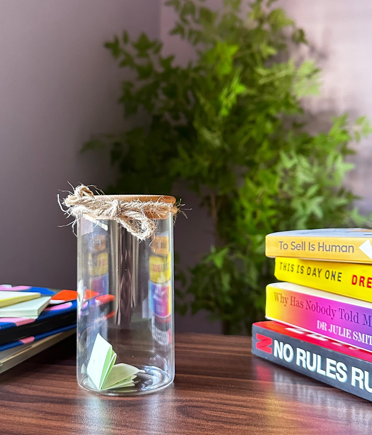 jar with weekly gratitude note inside
