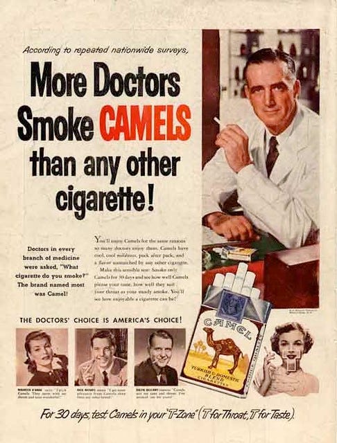 Doctors smoking camels