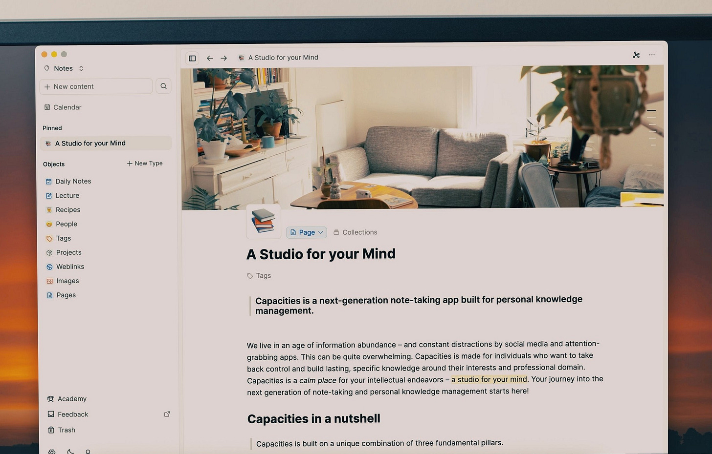 Reasons to use Capacities Reasons to use Capacities
