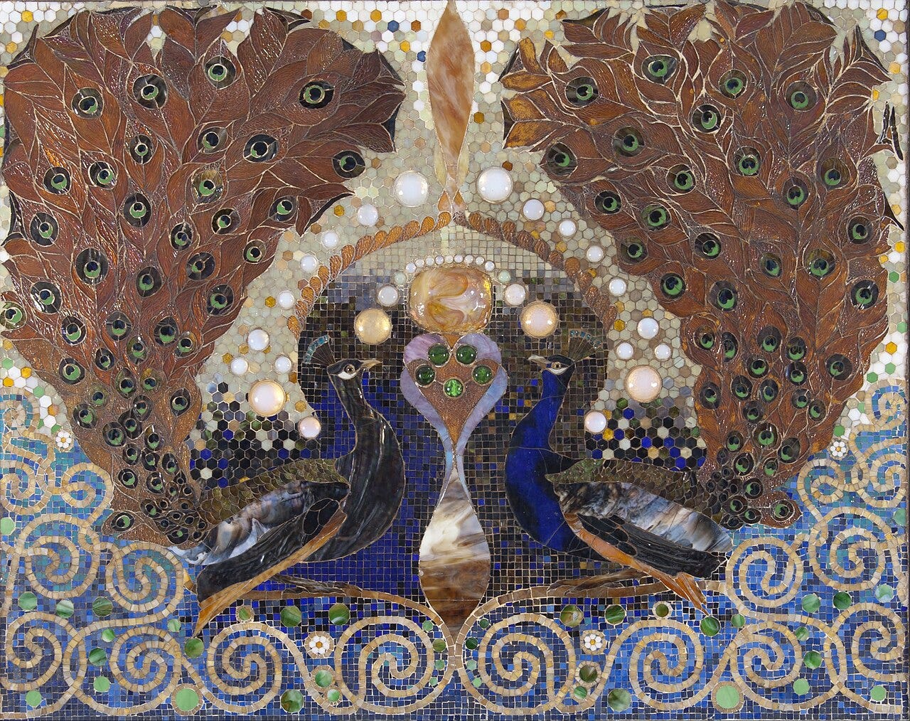 Art Nouveau peacock ornament