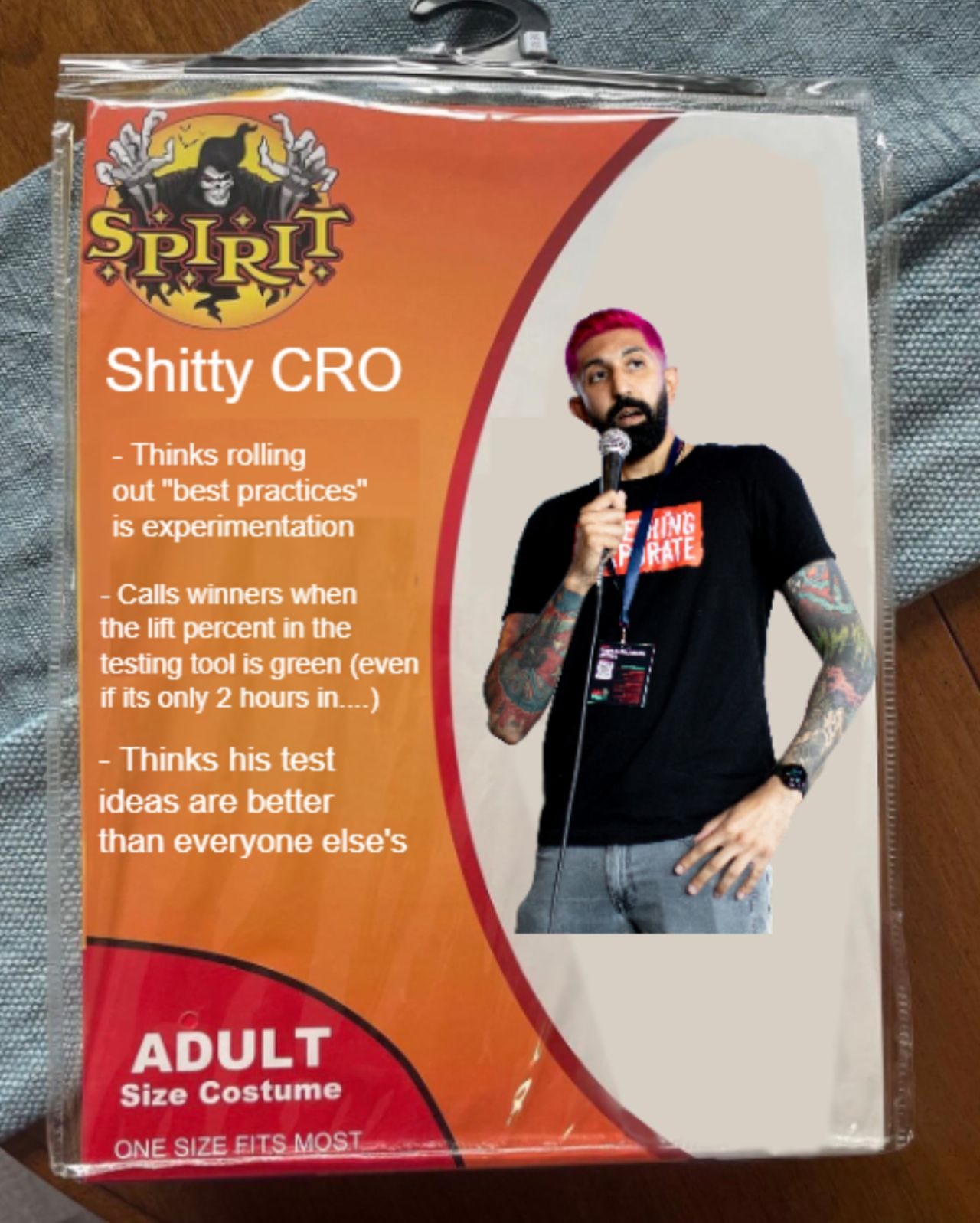 Spirt of Halloween "Shitty CRO" costume