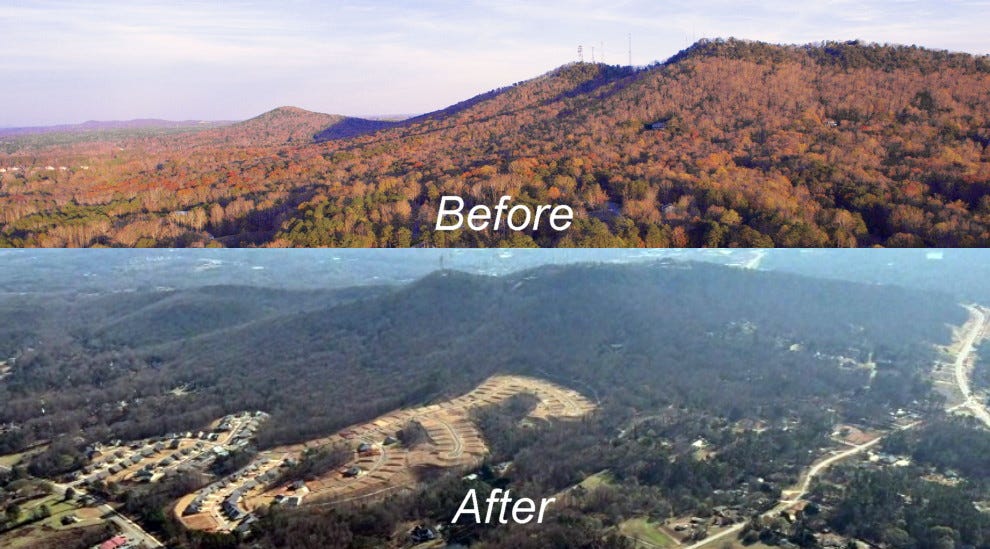 Sawnee Mountain Clear Cutting Could Have Been Prevented - Rules on Mass Grading Residential Developments Must Change 