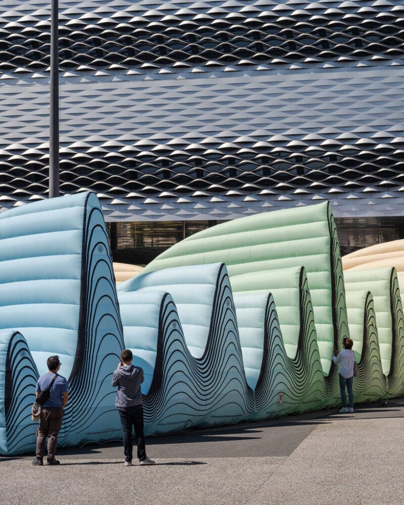 Claudia Comte's 52-metre inflatable sound sculpture