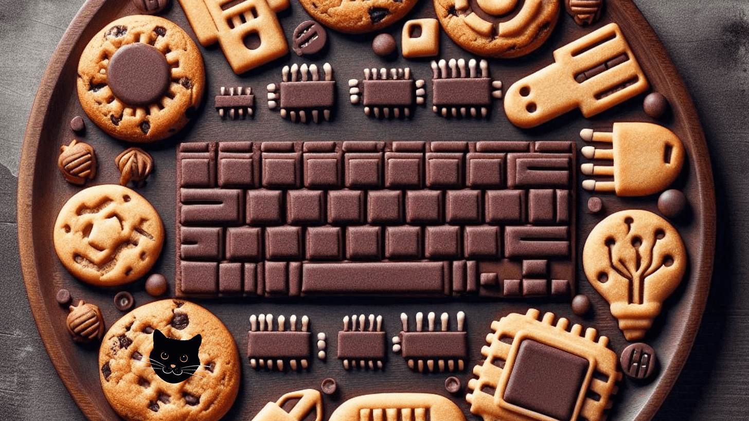 Image of cookie plate and a cat face