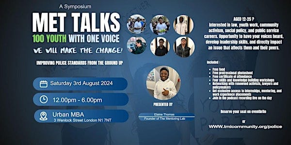 MET TALKS - 100 Youth, One Voice