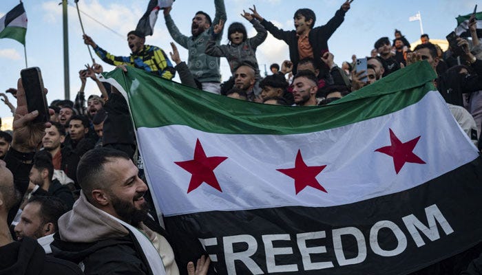 Across Europe, Syrians hold joyful rallies to celebrate fall of Assad