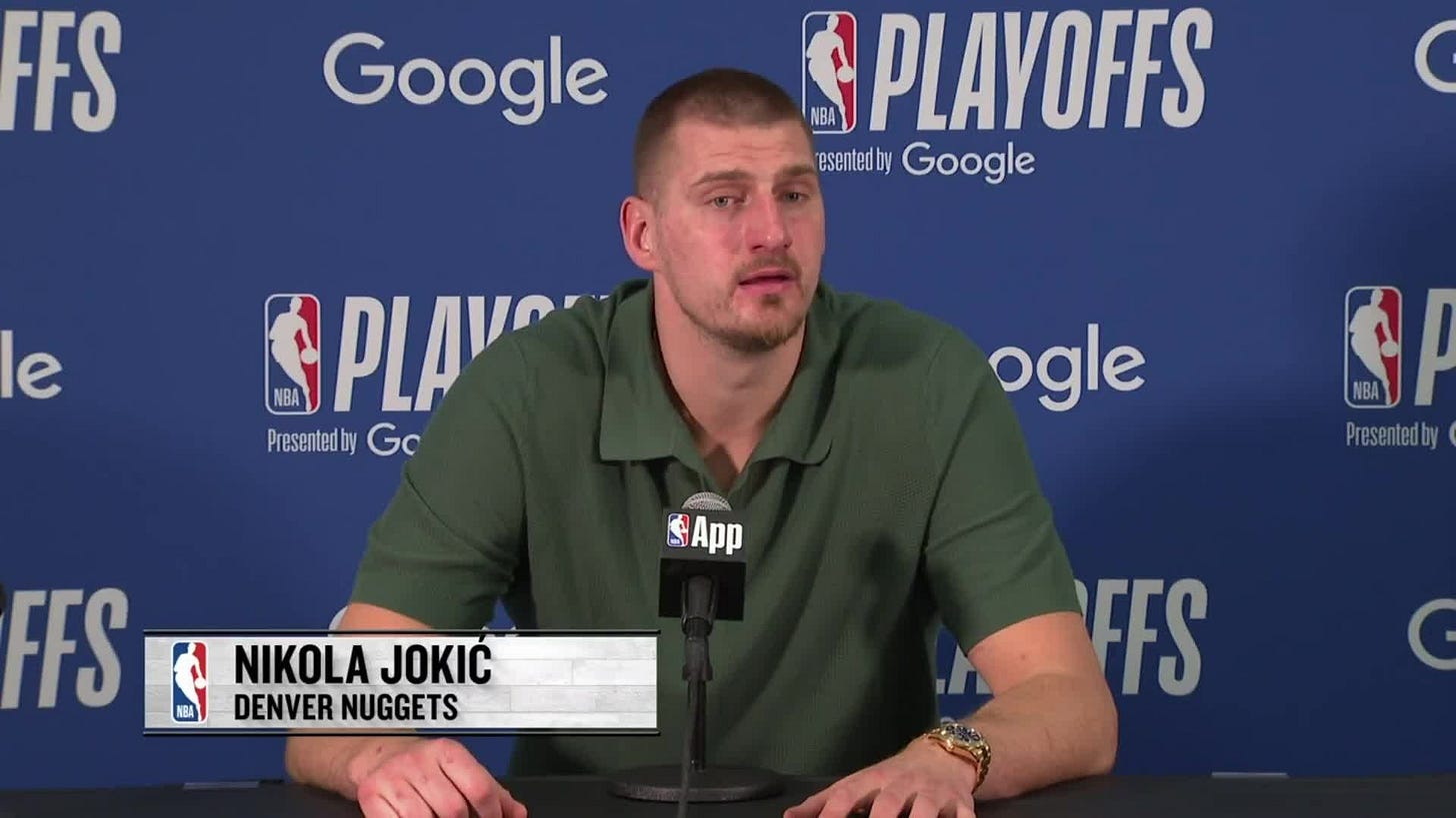 Nikola Jokic full postgame conference, after the Nuggets were defeated in  game 7 by the OKC, losing 3-4 in the series. 2025 NBA Playoffs.