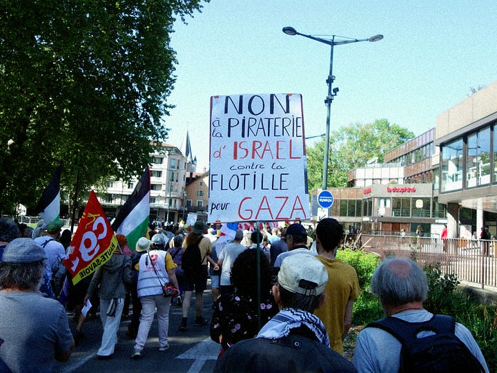 Militants au 1er mai à Annecy pour défendre Gaza et la palestine