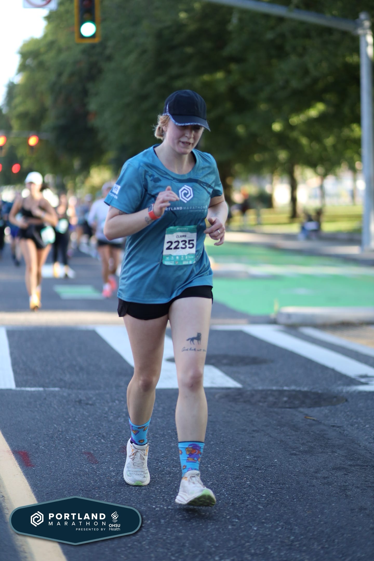 Claire Carlson runs the Portland Half Marathon in Portland, Oregon. 