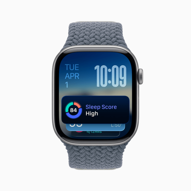 Apple Watch users can choose to easily access their sleep score in the Smart Stack. Apple Watch users can choose to easily access their sleep score in the Smart Stack.