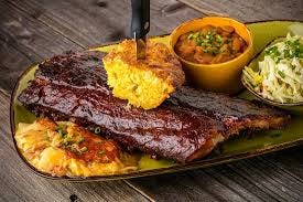 Baby Back Ribs - Cheddar Potatoes, BBQ Beans, Cornbread - Picture of  Jimmy's Famous American Tavern, Santa Monica - Tripadvisor