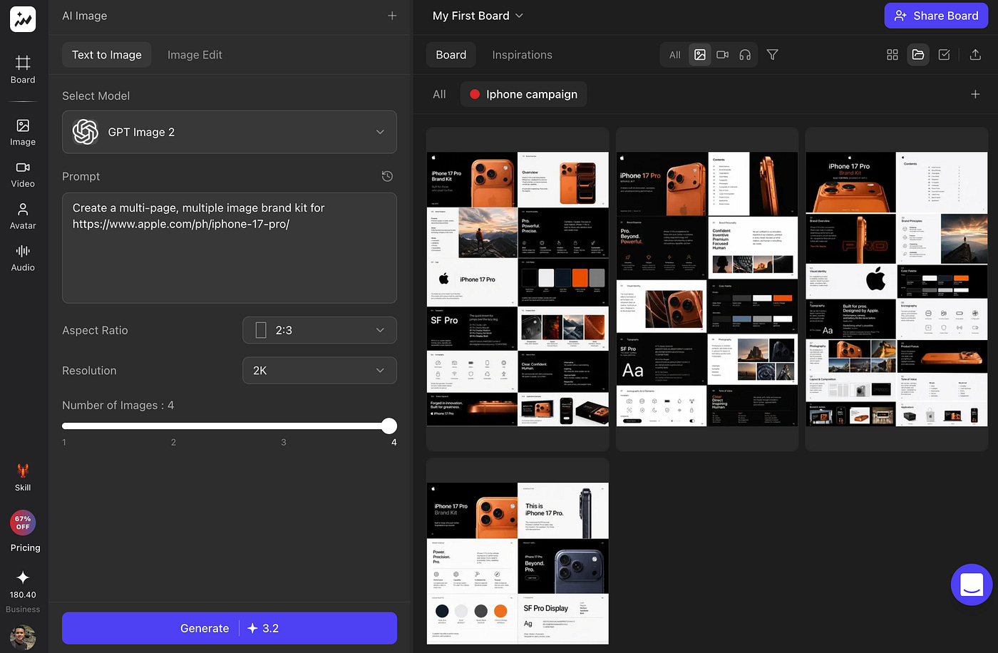 Topview AI image generator dashboard. Image by Jim Clyde Monge