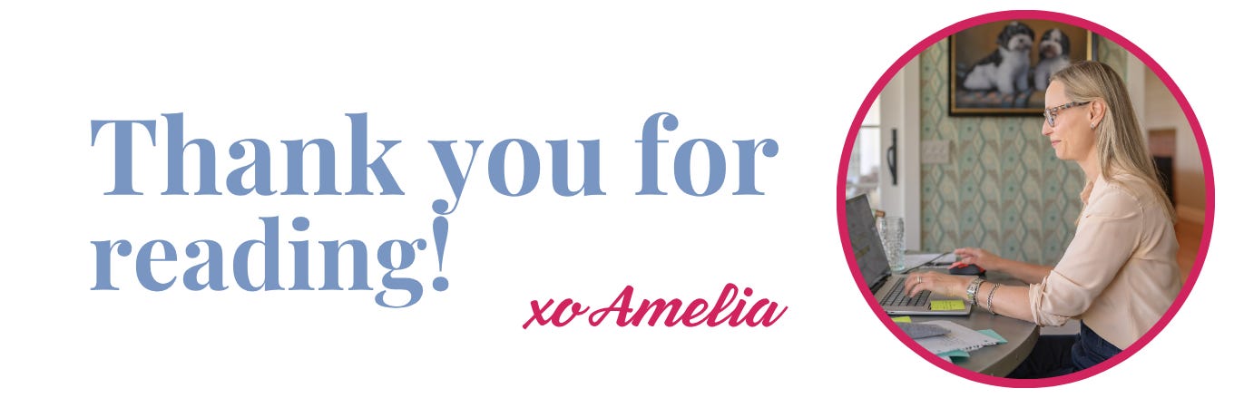 Amelia Wilson at her writing desk creating midlife advice content Amelia Wilson at her writing desk creating midlife advice content