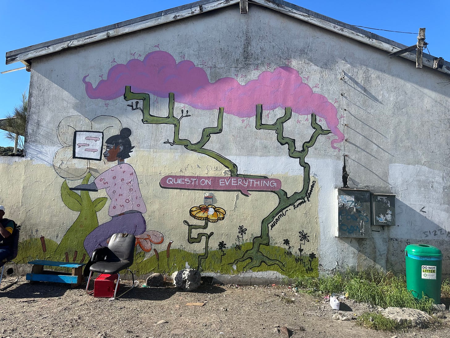 A mural with a message in Cape Town’s Langa township. 