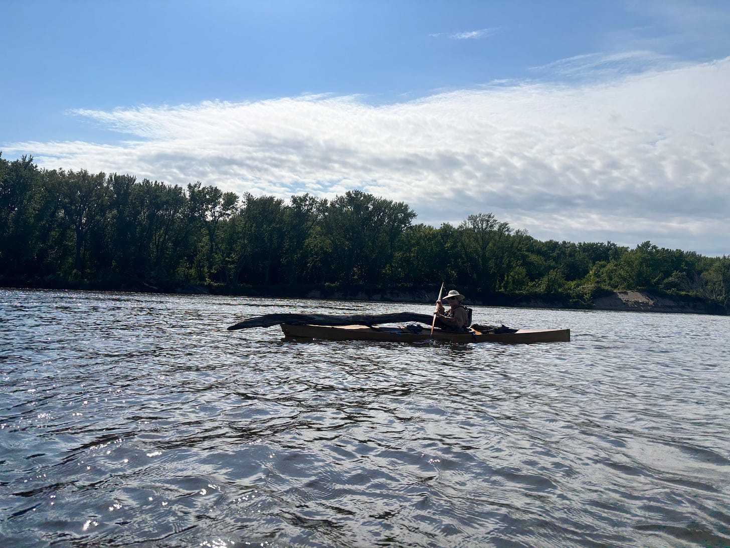 An unexpected pro of this situation was that the bass boats (which usually zoomed past without caring what wake they kicked up) now slowed enough to gawk at us as we passed