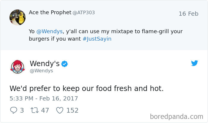 32 Hilarious Twitter Roasts By Wendy's That Will Make You Think Twice  Before Posting | Bored Panda