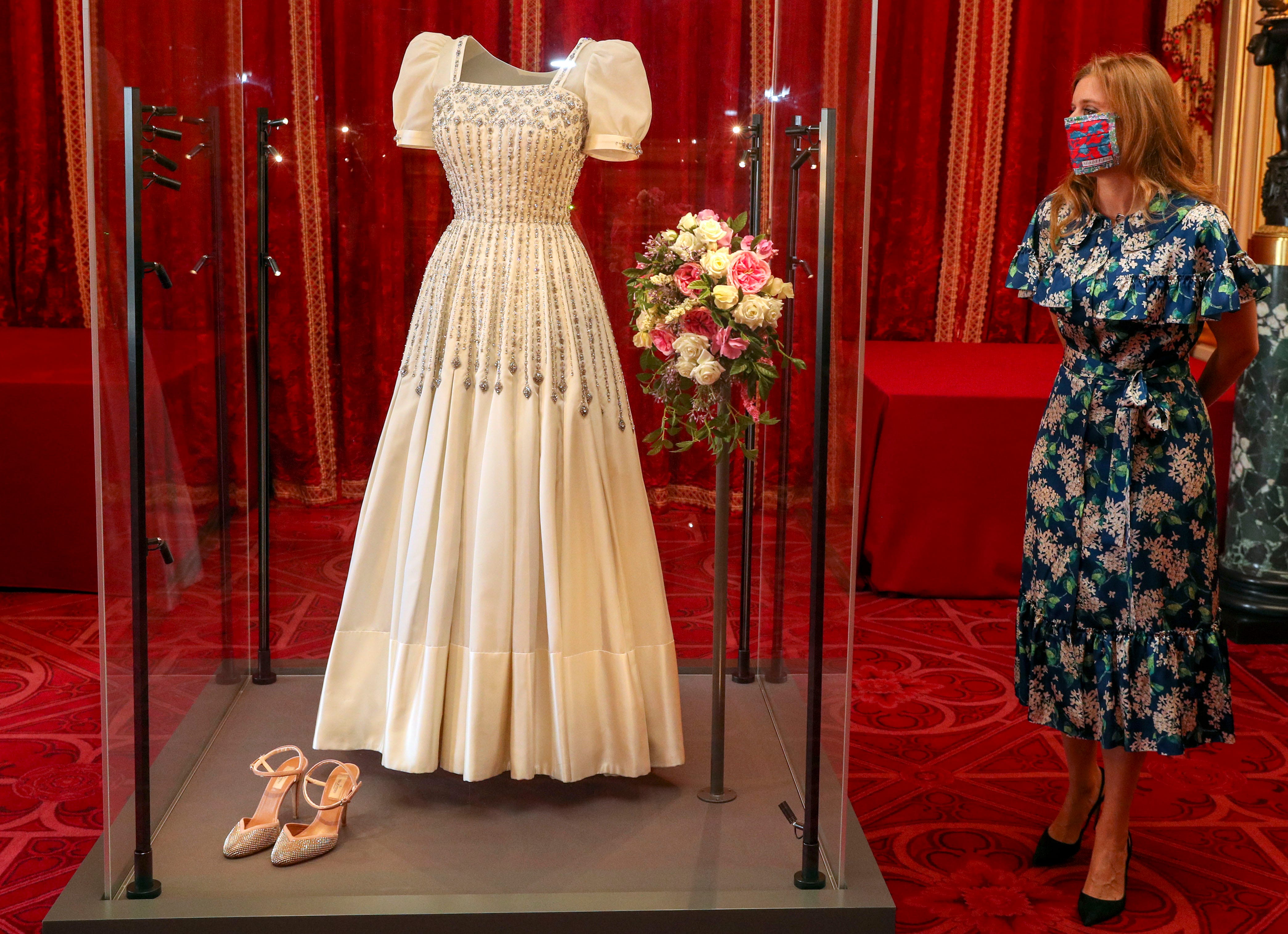 who designed camilla's wedding dress Camilla Minimalist Princess Mikado Wedding Dress by Luce Sposa