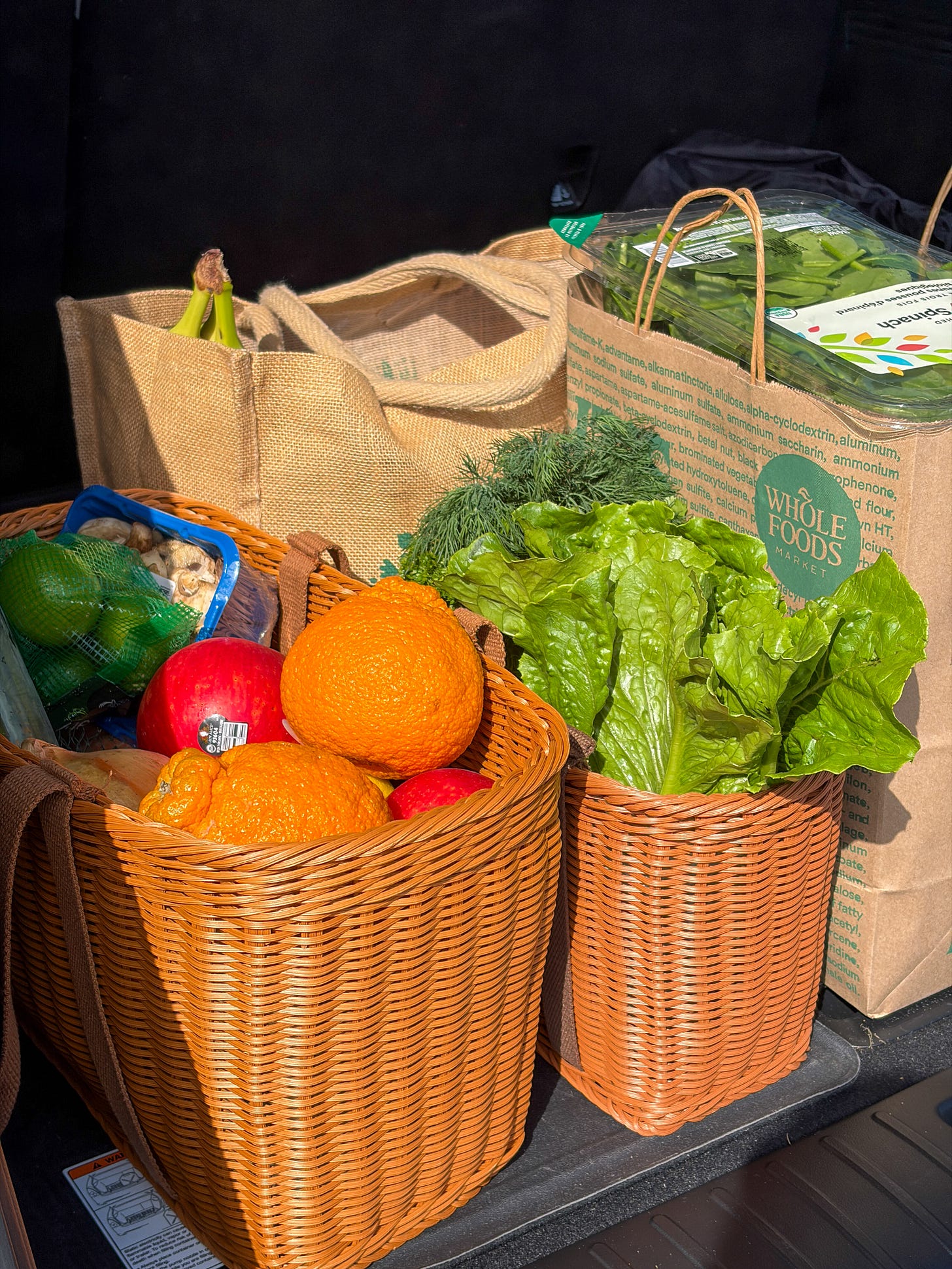 groceries from whole foods with fresh fruit